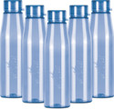 MILTON Ripple 1000 Pet Bottle, 946 ml, Set of 5, Blue 946 ml Plastic Bottle