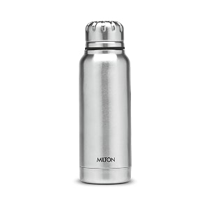 milton slender 500 thermosteel insulated 24 hours hot and cold water bottle 500 ml silver  100 leak proof  office bottle  gym bottle  home  kitchen  hiking  treking bottle  travel bottle
