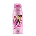 Milton Sportive 400 Thermosteel Vacuum Insulated Water Bottle, 400 ml, Hot &amp; Cold, Spill &amp; Leakproof Water Bottle for Kids, School, Travel Bottle, Pink with Barbie Print