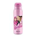 Milton Sportive 600 Thermosteel Vacuum Insulated Water Bottle, 580 ml, Hot &amp; Cold, Spill &amp; Leakproof Water Bottle for Kids, School, Travel Bottle, Pink with Barbie Print