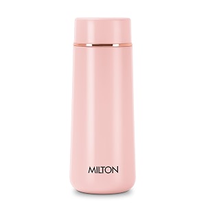 milton starlit 320 thermosteel insulated water bottle 320 ml pink hot and cold  leak proof  office bottle  sports  home  kitchen  hiking  treking  travel  easy to carry  rust proof
