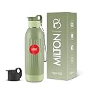 Milton Steel Vigor 600 Thermoware PU Insulated, Two Leak Proof Lid, Water Bottle, for Office, Gym, School, 520 ml, Military Green