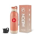 Milton Steel Vigor 600 Thermoware PU Insulated, Two Leak Proof Lid, Water Bottle, for Office, Gym, School, 520 ml, Orange