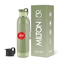 Milton Steel Vigor 900 Thermoware PU Insulated, Two Leak Proof Lid, Water Bottle, for Office, Gym, School, 630 ml, Military Green