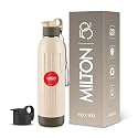 Milton Steel Vigor 900 Thermoware PU Insulated, Two Leak Proof Lid, Water Bottle, for Office, Gym, School, 630 ml, Beige