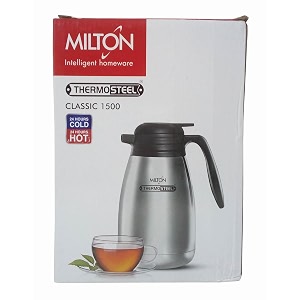 milton thermosteel classic carafe flask teacoffee pot 1500 ml silver - alloy steel