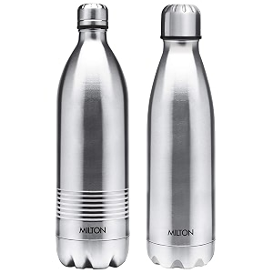 milton thermosteel duo deluxe-1000 bottle style vacuum flask 1 litre silver  milton shine 800 stainless steel water bottle 690 ml steel plain