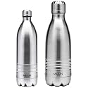 Milton Thermosteel Duo Deluxe-1000 Bottle Style Vacuum Flask, 1 Litre, Silver + Milton Duo DLX 350 Bottle, 350 ml, Silver