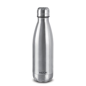 milton duo dlx 500 thermosteel water bottle 500 ml 24 hr hot and cold i leak proof lid isi certified i vacuum insulated i for office gym school i silver