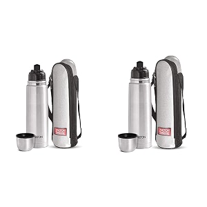 milton flip lid thermosteel water bottle 500ml amp 750ml hot amp cold 24hr leak proof vacuum insulated silver office gym school use