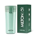 MILTON Thermosteel Vacuum Insulated Stainless Steel Coffee Mug Travel with Strainer, ISI Certified, Hot &amp; Cold, Anti Skid Bottom, Spill Proof and Rustproof, 300 ml, Light Green
