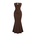 Milumia Women39s Ruched Strapless Tube Dress Fishtail