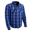 Milwaukee Leather Men's Plaid Armored Flannel Shirt with CE Armor - LG