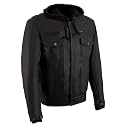Milwaukee Leather Men's Premium Leather Motorcycle Riders Vented Jacket with Removable Hoody Liner