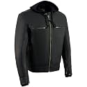 Milwaukee Leather Men's Premium Leather Motorcycle Riders Vented Jacket with Removable Hoody Liner