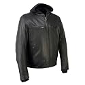 Milwaukee Leather Men's Premium Leather Motorcycle Riders Vented Jacket with Removable Hoody Liner