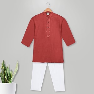 Baby Boys Ethnic Wear Cotton Kurta Pyjama