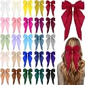 Mimorou 25 Pcs Large Hair Bows Bulk Big Satin Hair Bows for Women,Plain