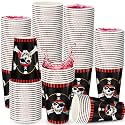 Mimorou 50 Pack Halloween Pirate Cup 12 oz Disposable Pirate Party Supplies
