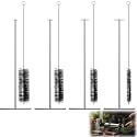 Mimorou Set of 4 Sausage Maker Stuffing Tube Cleaning System 3/8" 5/8" 7/8" 1-1/8" Stuffing Tube Cleaning Brush Cleaner Set Stainless Steel Tool Kit for Sausage Stuffer Machine Household Kitchen