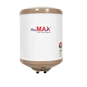 min max metal eco-eg 2000kva 15 ltr storage water geyser with abs top bottom and safety valves isi approved ivory