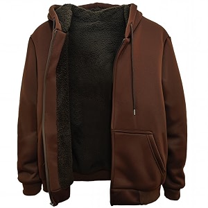 MINANUO Zip Up Hoodie Men Warm Heavyweight