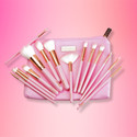 MINARA Makeup Brush Applicator Set of 15 with Premium Leather Pouch