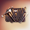 MINARA Makeup Brush Applicator Set of 15 with Premium Leather Pouch