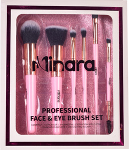 minara premium professional face and eye brushes set of 6