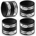 Minatee 4 Pcs 2-1/2 Inch Dust Control Flex Cuffs Stainless Hose Clamp