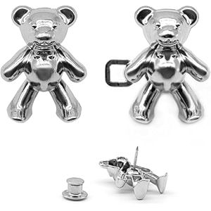 mincerfit button pin silver bear