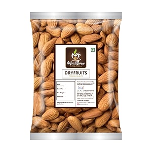 mindbrew premium california dried raw almond  premium badam giri  high in fiber amp boost immunity  real nuts  gluten free rich in protein magnesium phosphorus and dietary fibre nuts amp dry fruits 100g
