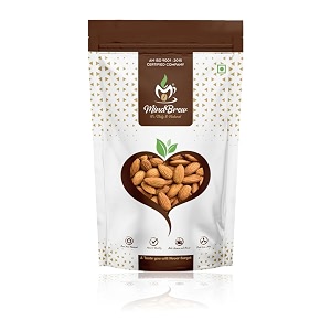 mindbrew premium california dried raw almond  premium badam giri  high in fiber amp boost immunity  real nuts  gluten free rich in protein magnesium phosphorus and dietary fibre nuts amp dry fruits 1kg