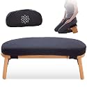 Mindful & Modern Folding Meditation Bench with Removable Velvet Cushion & Travel Bag | Locking Magnetic Hinges | Wooden Seiza Kneeling Stool for Zen Meditating Posture | Ergonomic Bamboo Yoga Chair