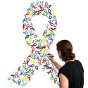 Mindsoft Cancer Awareness Banner, 59 x 45 Inch Ribbon Signature Backdrop