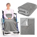 Mindsoft Christmas Wheelchair Blanket with Pouch for Elderly, Grey