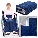 Mindsoft Christmas Wheelchair Blanket with Pouch for Elderly, Purplish Blue