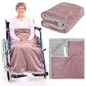 Mindsoft Christmas Wheelchair Blanket with Pouch for Elderly, Pink Purple