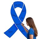 Mindsoft Colon Cancer Awareness Banner Outdoor, 59 x 45 Inch, Blue Ribbon
