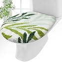 Mindsoft Green Toilet Seat Lid Cover, Microfiber Washable 17.5"x15"