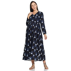 Mine4Nine Womens Rayon A-Line Maxi Casual Dress