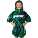 Minecraft Towelling Poncho Kids Teens Hooded Bath Towels Absorbent Beach Towel (Multi Tie Dye, 10-13 Years)