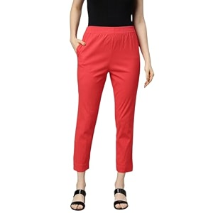 MINELLI Women Solid Cigar Pants Cotton Lycra