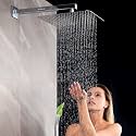 Mingle Mirror Stainless Steel 304 Square Shower Ultra Slim High Pressure Rainfall Shower Head for bathroom With Arm Shower (Pack of 1) (8 INCH + 12 INCH AM)