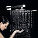 Mingle Mirror Stainless Steel 304 Square Shower Ultra Slim High Pressure Rainfall Shower Head for bathroom With Arm Shower (Pack of 1) (SWR_8-8_ARM_24)