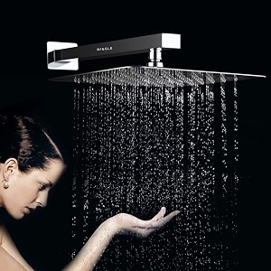 mingle shower head  shower with sqaure arm  304 stainless steel  overhead shower  shower head for bathroom  wall mounted overhead shower  rain shower head 8x8  18 inch sq arm