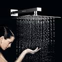 Mingle Shower Head | Shower with Sqaure Arm | 304 Stainless Steel | Overhead Shower | Shower Head For Bathroom | Wall Mounted Overhead Shower | Rain Shower Head (8X8 + 18 INCH SQ ARM)