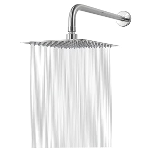 mingle round full bend shower arm  premium stainless steel shower arm for overhead showers  chrome finish shower holder shower 8  8 with long j band 9 inch
