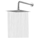 Mingle® Round Full Bend Shower Arm | Premium Stainless Steel Shower Arm for Overhead Showers | Chrome Finish Shower Holder. (Shower 8 * 8 with Long J band 9 inch)