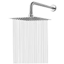 Mingle Mirror Stainless Steel 304 Square Shower Ultra Slim High Pressure Rainfall Shower Head for bathroom With Arm Shower (Pack of 1) (10 INCH + 12 INCH AM + HAND SHOWER)